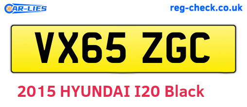 VX65ZGC are the vehicle registration plates.