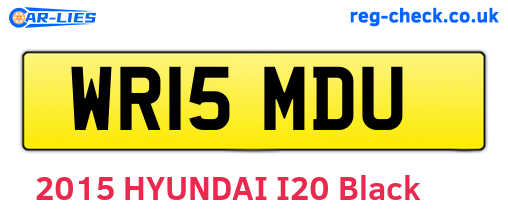 WR15MDU are the vehicle registration plates.