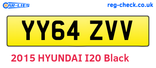 YY64ZVV are the vehicle registration plates.