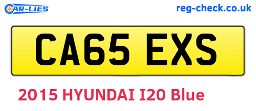 CA65EXS are the vehicle registration plates.