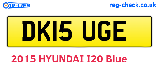 DK15UGE are the vehicle registration plates.
