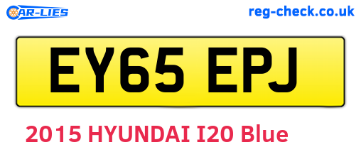 EY65EPJ are the vehicle registration plates.