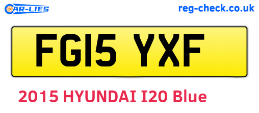 FG15YXF are the vehicle registration plates.