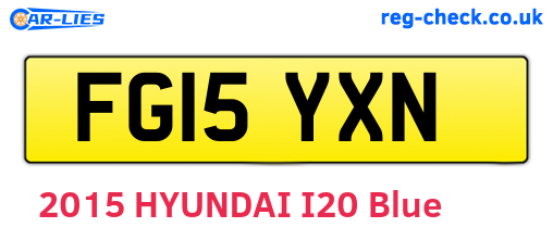 FG15YXN are the vehicle registration plates.