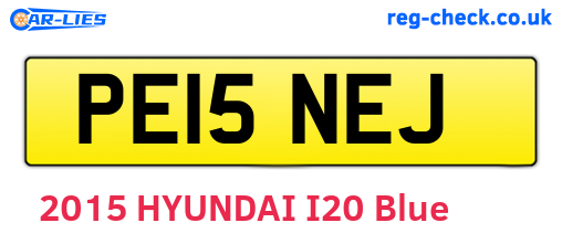 PE15NEJ are the vehicle registration plates.