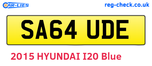 SA64UDE are the vehicle registration plates.