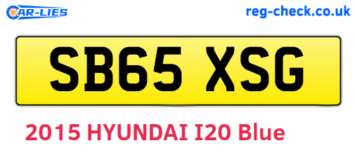 SB65XSG are the vehicle registration plates.