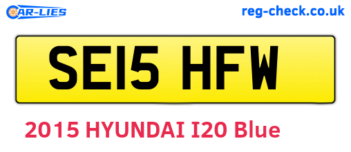 SE15HFW are the vehicle registration plates.