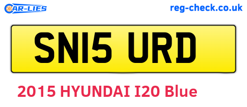 SN15URD are the vehicle registration plates.