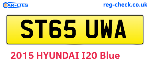 ST65UWA are the vehicle registration plates.
