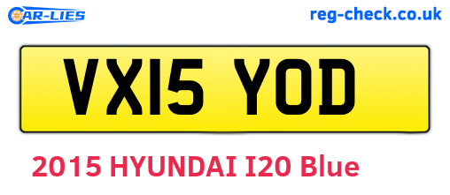 VX15YOD are the vehicle registration plates.