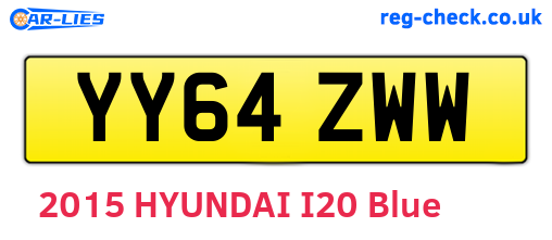 YY64ZWW are the vehicle registration plates.