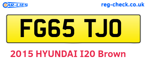 FG65TJO are the vehicle registration plates.