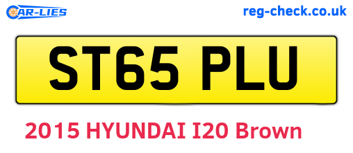 ST65PLU are the vehicle registration plates.