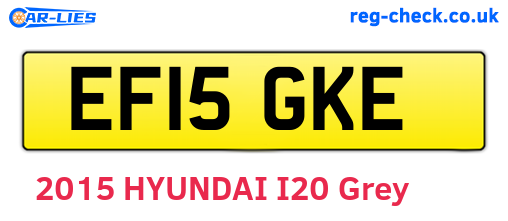 EF15GKE are the vehicle registration plates.