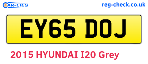 EY65DOJ are the vehicle registration plates.