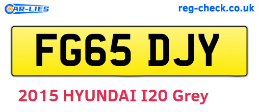 FG65DJY are the vehicle registration plates.