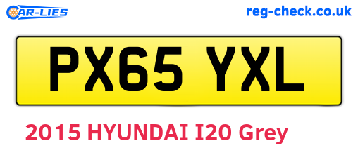 PX65YXL are the vehicle registration plates.