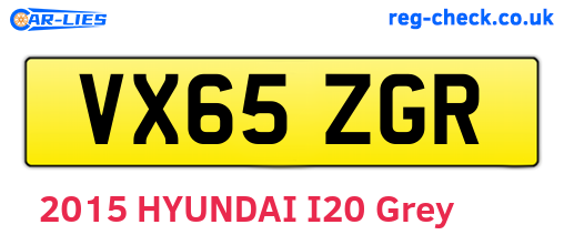 VX65ZGR are the vehicle registration plates.