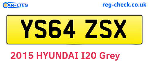 YS64ZSX are the vehicle registration plates.