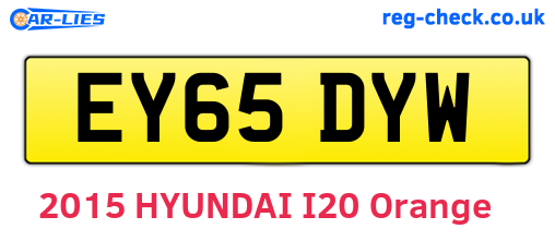 EY65DYW are the vehicle registration plates.