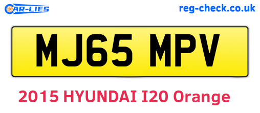 MJ65MPV are the vehicle registration plates.