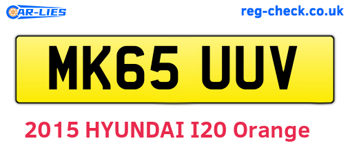 MK65UUV are the vehicle registration plates.