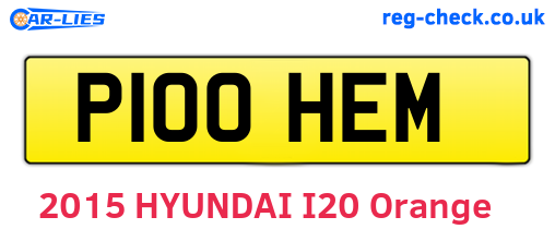 P100HEM are the vehicle registration plates.