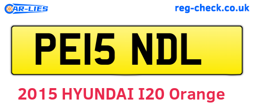 PE15NDL are the vehicle registration plates.