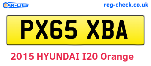 PX65XBA are the vehicle registration plates.