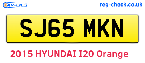 SJ65MKN are the vehicle registration plates.