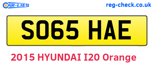 SO65HAE are the vehicle registration plates.