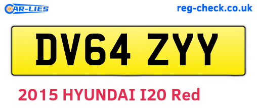 DV64ZYY are the vehicle registration plates.