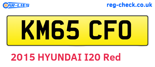 KM65CFO are the vehicle registration plates.
