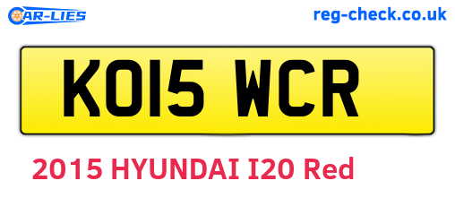 KO15WCR are the vehicle registration plates.