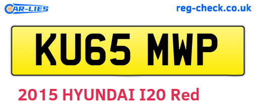 KU65MWP are the vehicle registration plates.