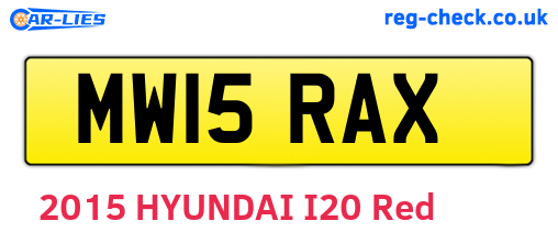 MW15RAX are the vehicle registration plates.