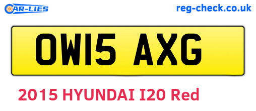 OW15AXG are the vehicle registration plates.