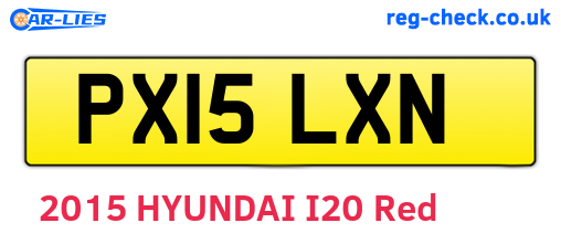 PX15LXN are the vehicle registration plates.