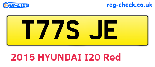 T77SJE are the vehicle registration plates.