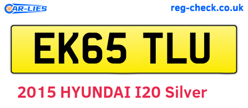 EK65TLU are the vehicle registration plates.