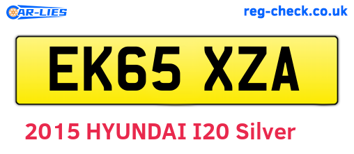 EK65XZA are the vehicle registration plates.