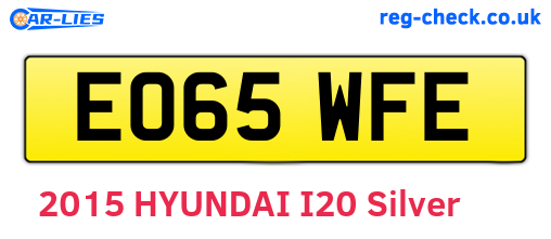 EO65WFE are the vehicle registration plates.
