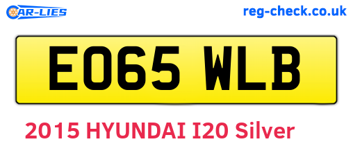 EO65WLB are the vehicle registration plates.