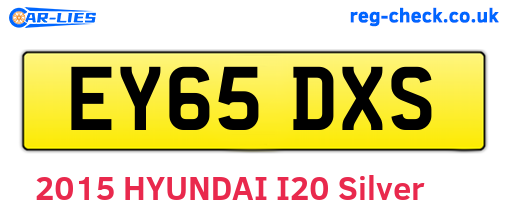 EY65DXS are the vehicle registration plates.