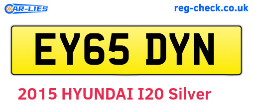 EY65DYN are the vehicle registration plates.