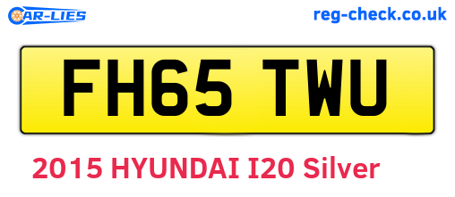 FH65TWU are the vehicle registration plates.