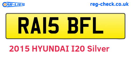 RA15BFL are the vehicle registration plates.