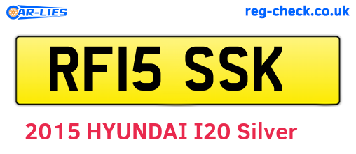 RF15SSK are the vehicle registration plates.