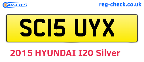 SC15UYX are the vehicle registration plates.
